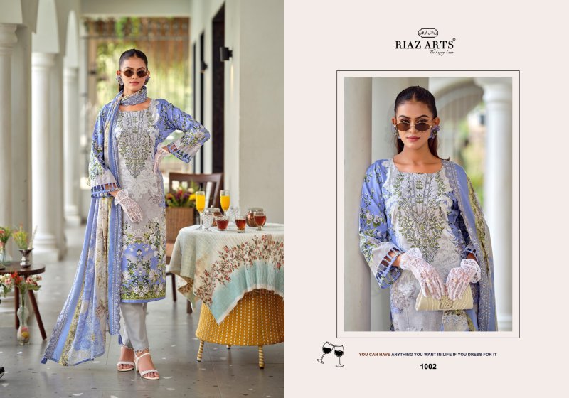 Bin Saeed Premium By Riaz Arts Cotton Lawn Embroidery Dress Material